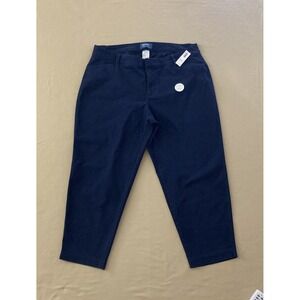 Old Navy Mid Rise Pixie Ankle Pants Women's Size Plus 16 Short Navy Blue NEW